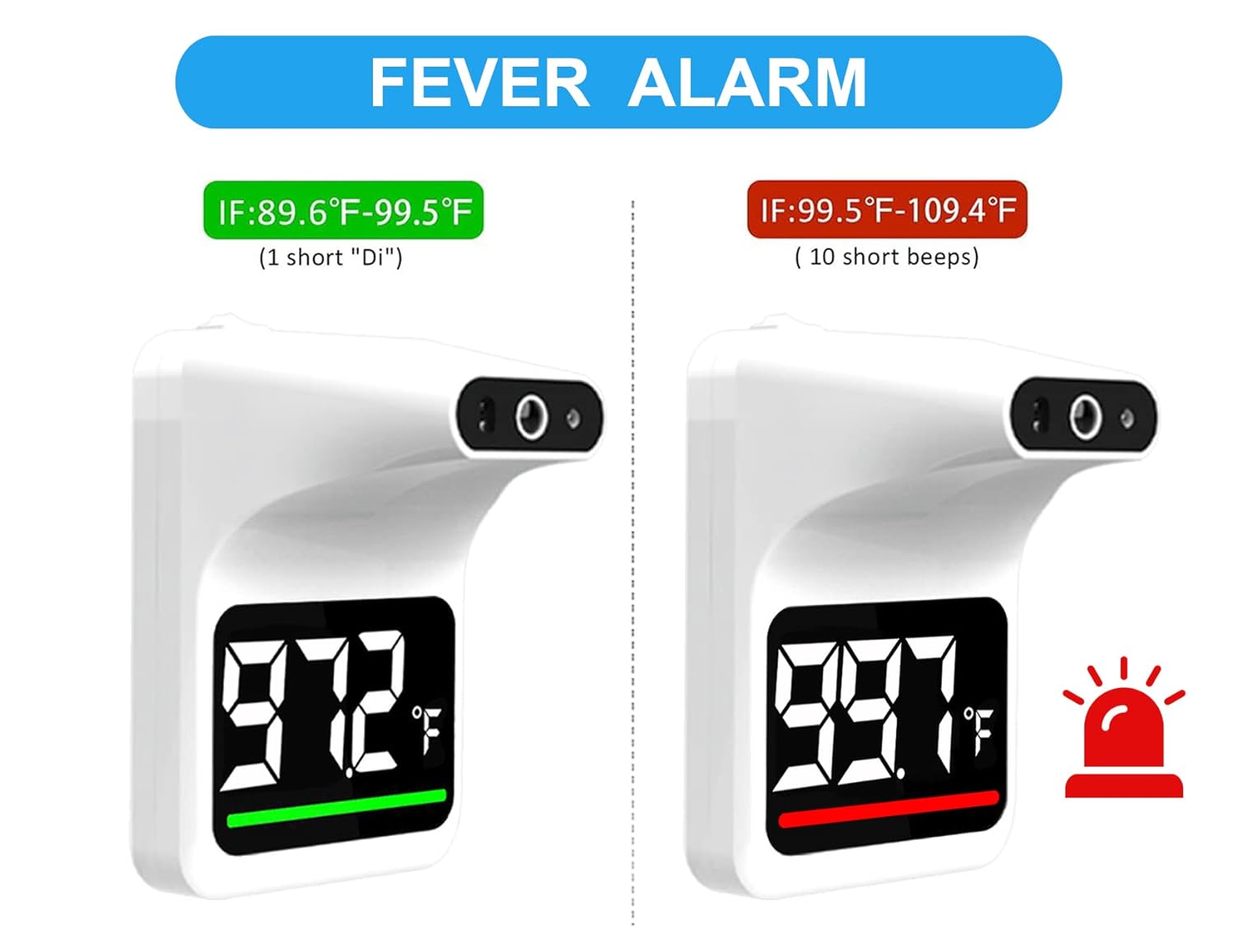 Rеvіеw Wall Mounted Thermometer, SmileCare Non-Contact Digital Automatic Infrared Wall Mount Forehead Thermometer for Public Place , Digital Accurate Instant Readings with LCD Display and Fever Alarm