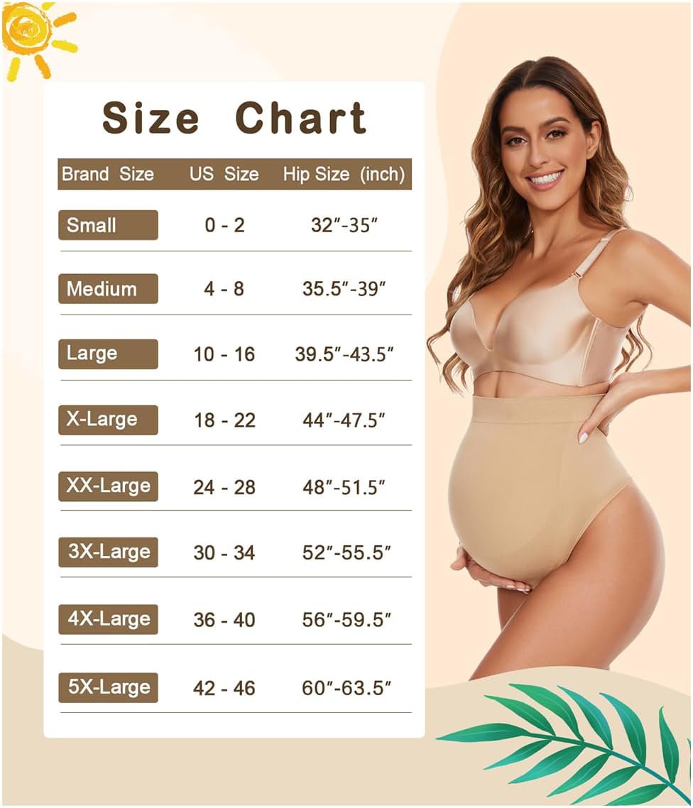 Seamless Maternity Thongs for Women, No Show Maternity Shapewear Over The Belly, Pregnancy Belly Support Panties - Image 7
