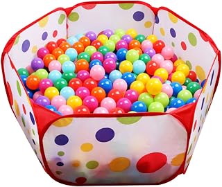 EocuSun Large Pop Up Ball Pit for Toddlers - Kids Play Tent Indoor Outdoor w/ Zipper Storage Bag, 39x39x14.5in (Red)