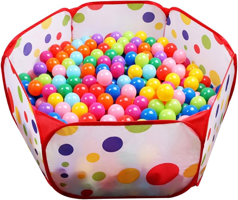 EocuSun Kids Ball Pit Large Pop Up Toddler Ball Pits Tent for Toddlers Girls Boys for Indoor Outdoor Baby Playpen w/Zipper Storage Bag, Balls Not Included (ARed)