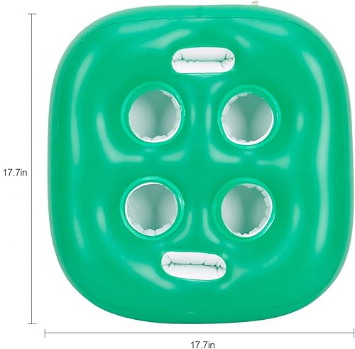 Miniatura 5 de FEEBRIA - Soporte inflable flotante para bebidas con 4 agujeros de gran capacidad, flotador de bebidas para piscina o fiesta playa