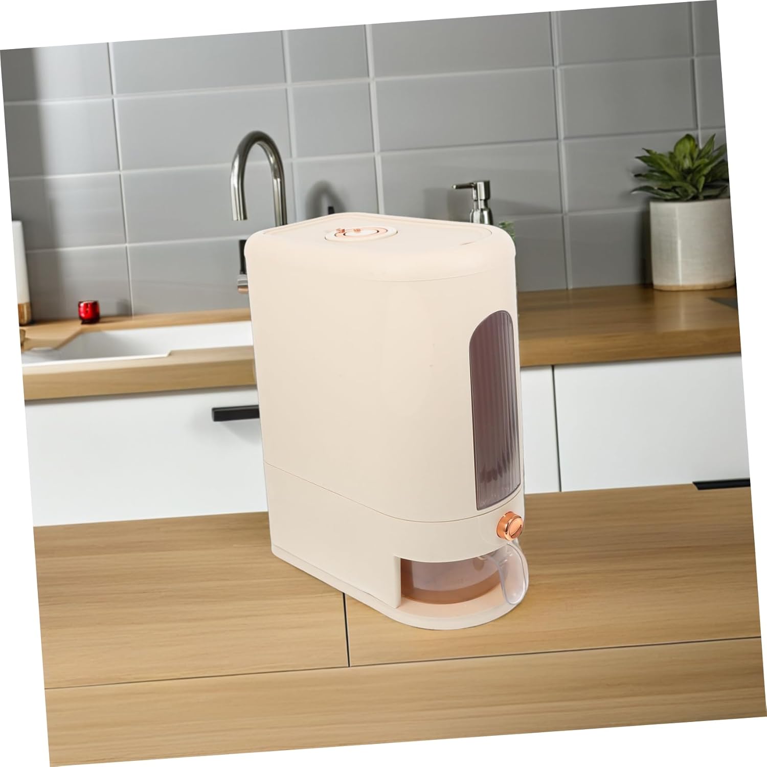 Airtight Rice Storage Container Measuring Cup Rice Dispenser for Cereal and Flour 5L Food-Grade Plastic for Kitchen Organization