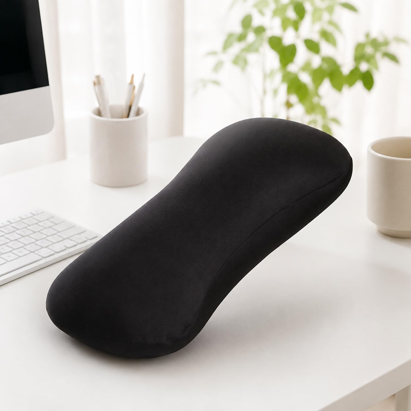 Almohada con Forma Ave Almohada en Forma Contorneado Cojín Cervical con Relleno Espuma para Adultos, Negro