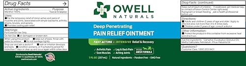 Miniatura 7 de OWELL NATURALS Ungüento para aliviar articulaciones y músculos, 3.5 onzas, máxima fuerza, alivio de molestias totalmente naturales para