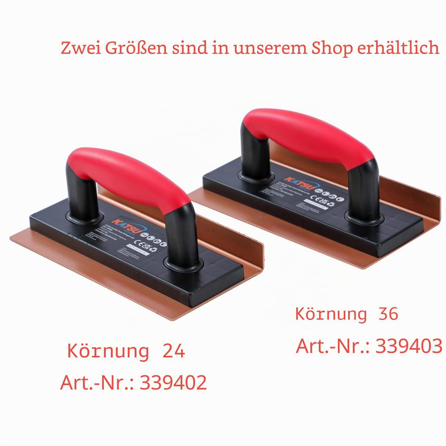 KATSU Tools 90° Hartmetall-Schleifkelle Körnung 24, 200 x 100 x 25mm