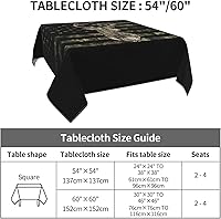 Vista 39 de YETTA YANG Paño de Mesa Redondo de Dulce de Chupachups Gótico en Negro y Blanco de 60 Pulgadas, Cubierta de Mesa Decorativa de Tela para Mesas