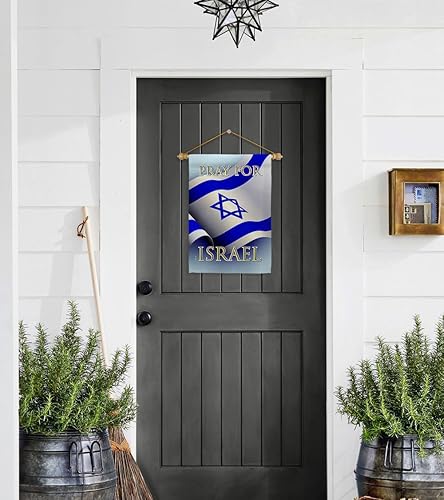 Miniatura 12 de Pray for Israel - Juego de clavijas de madera con barra de madera para decoración del hogar, pancarta, poste para habitación, pequeño para colgar en