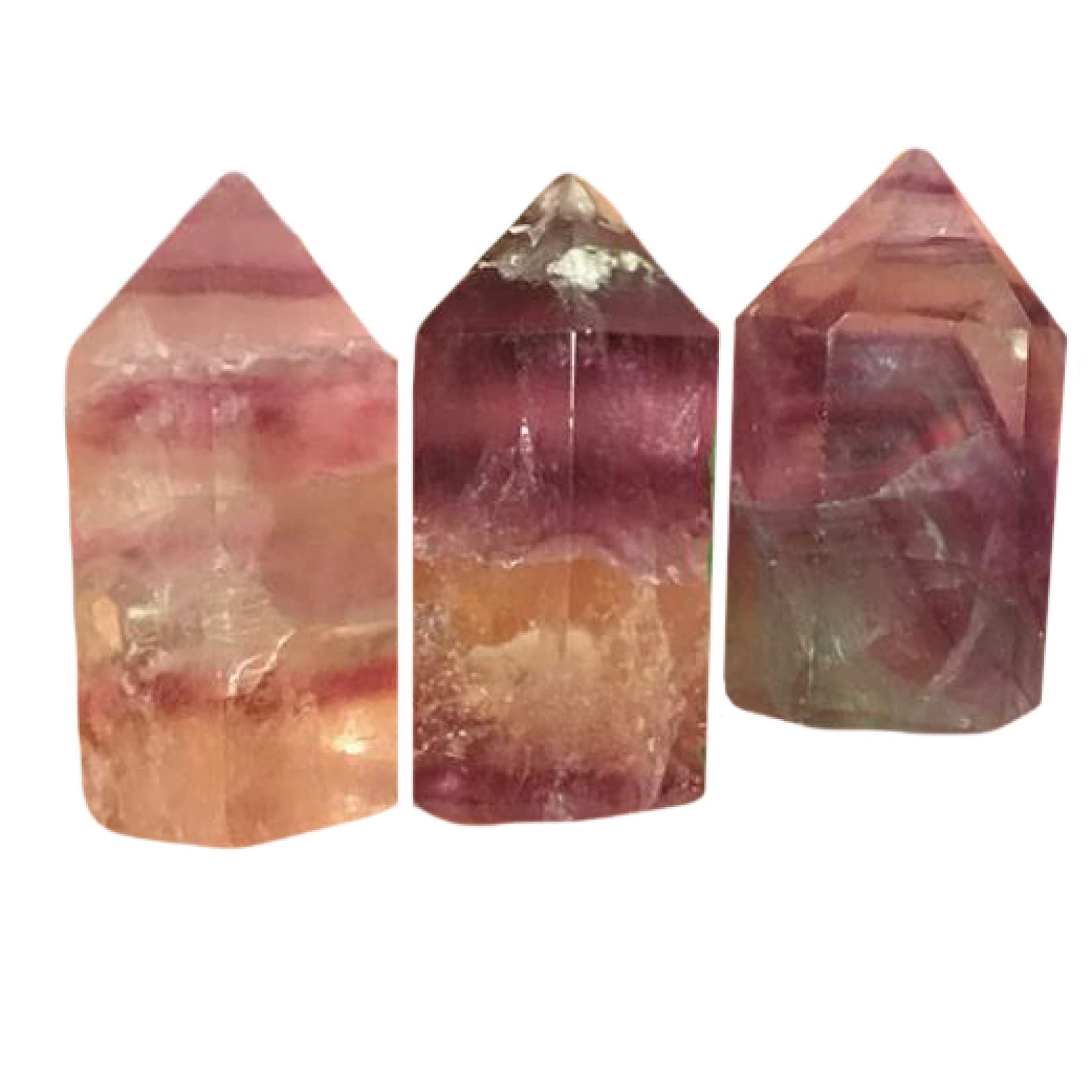 SnamicE Natural crystal rough 1pc Natural Color Fluorite Crystal Column Ornaments Stone Obelisk Wand Statue Home Office Decoration,Fluorite-1pc 1.57in