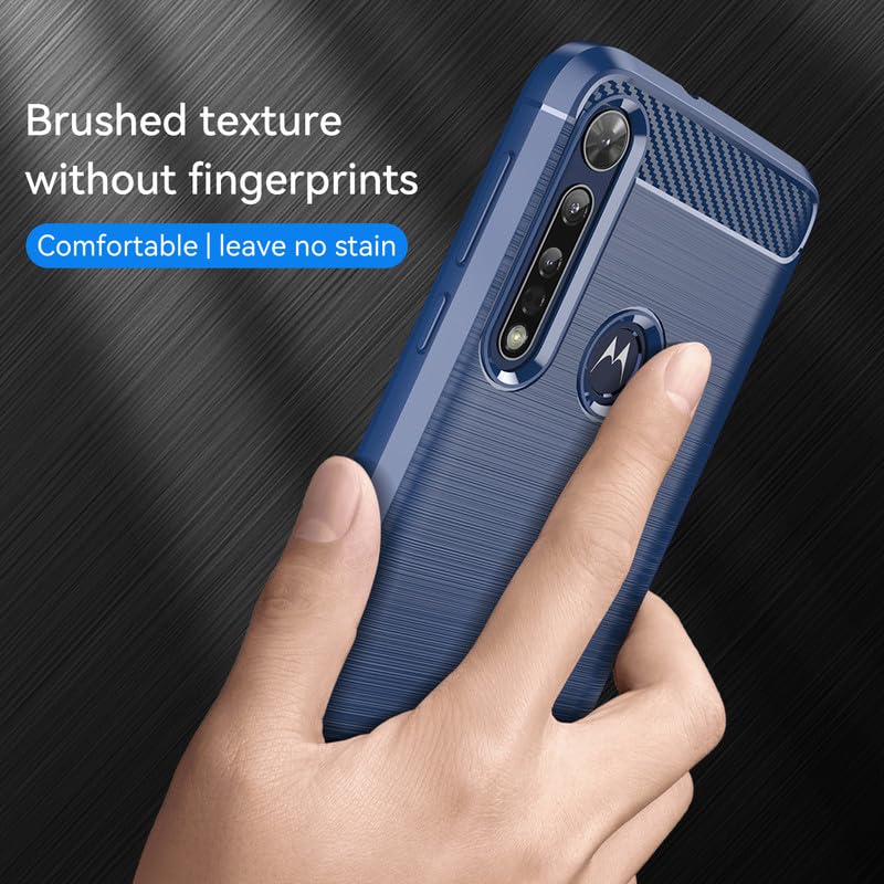 Image of Hybrid Carbon Fiber Back Case for Moto One Macro (Blue)