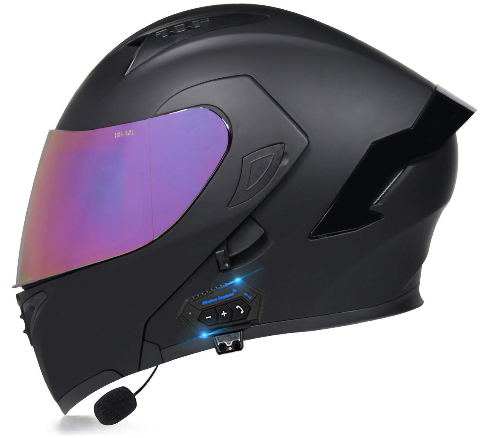 Casque moto Bluetooth modulaire XL avec intercom intégré et radio MP3 - 8