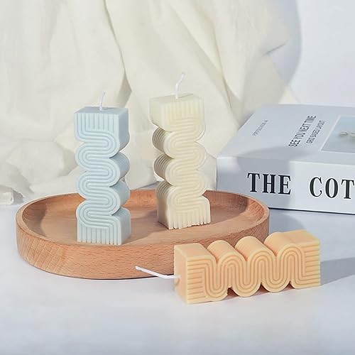 Miniatura 3 de Molde de vela en espiral, molde de resina ondulada, molde de pilar, moldes de fundición de resina para joyería, molde de silicona hecho a mano para