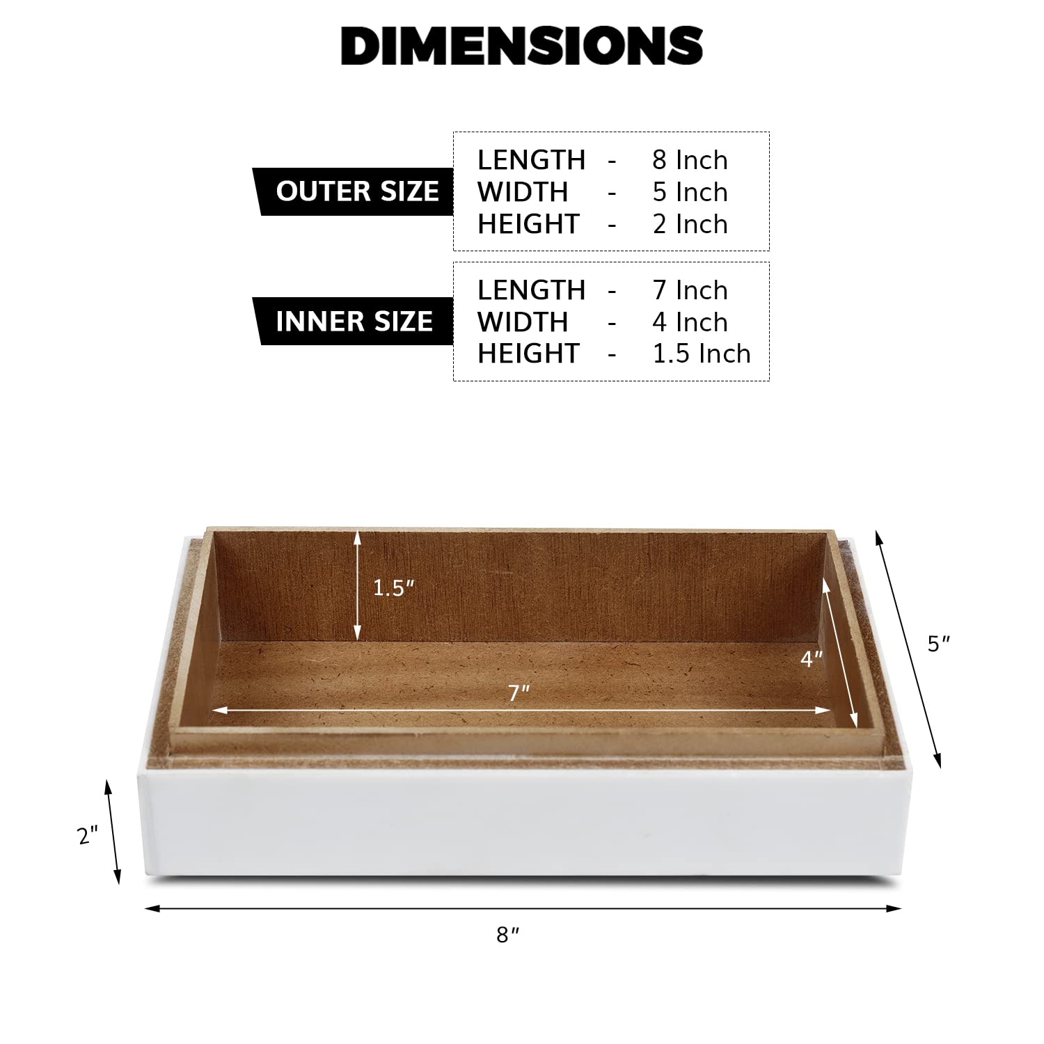 Handicrafts Home Black and White Decorative Storage Box with Lid, Coffee Table Storage Box, Handmade Resin Inlay Wooden Box - Image 4