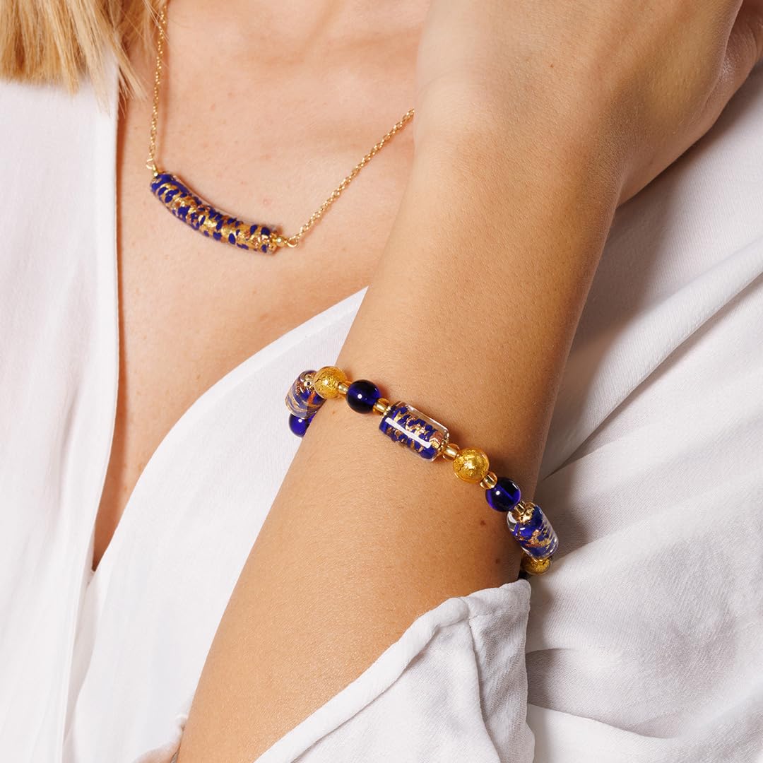 Venetiaurum - Bracciale per Donna Con Pietre In Vetro Originale Di Murano E Argento 925 - Gioiello Made In Italy Certificato