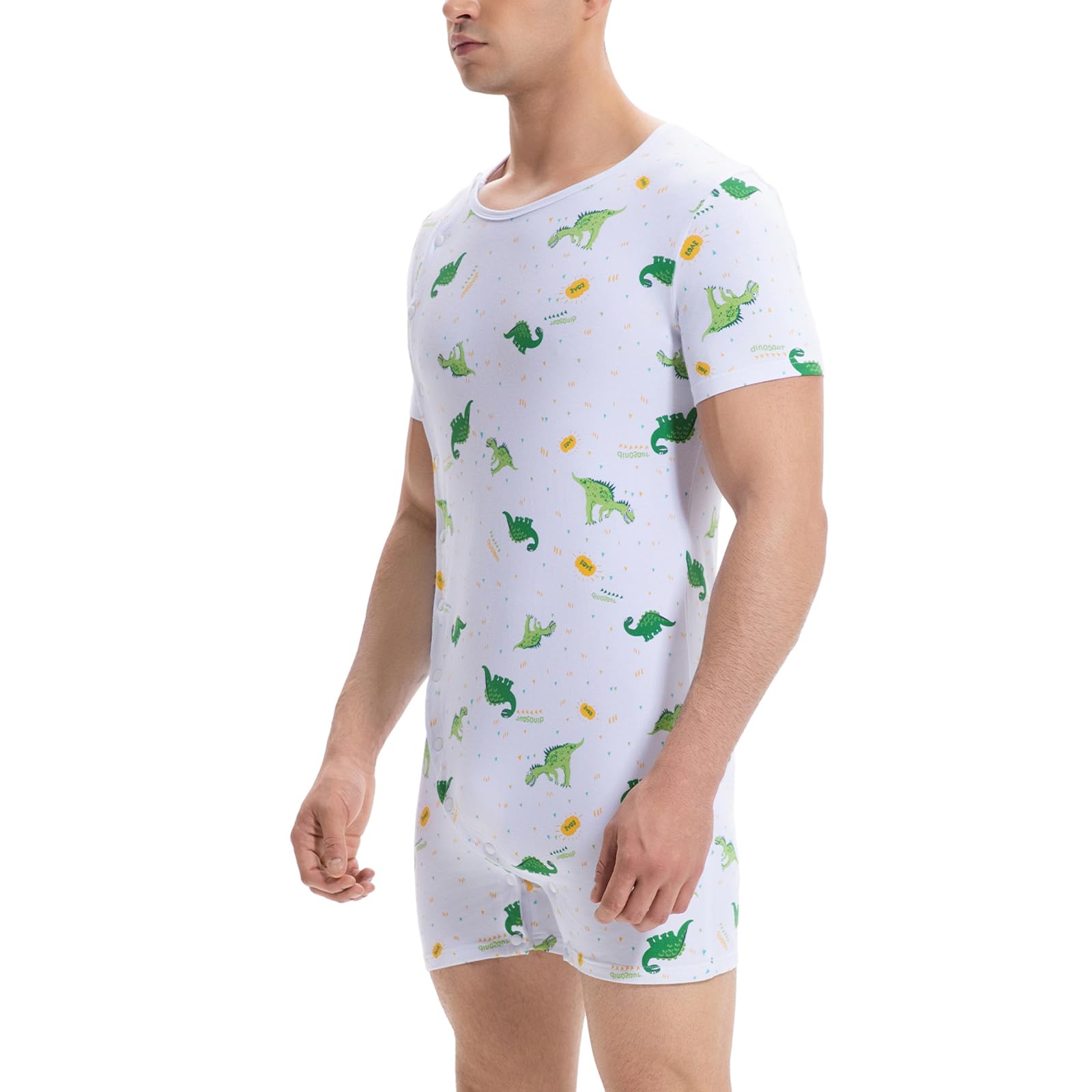 Landofgenie Onesie für Männer One Piece Pyjamas Pyjama mit kurzen Ärmeln Koala Volldruck