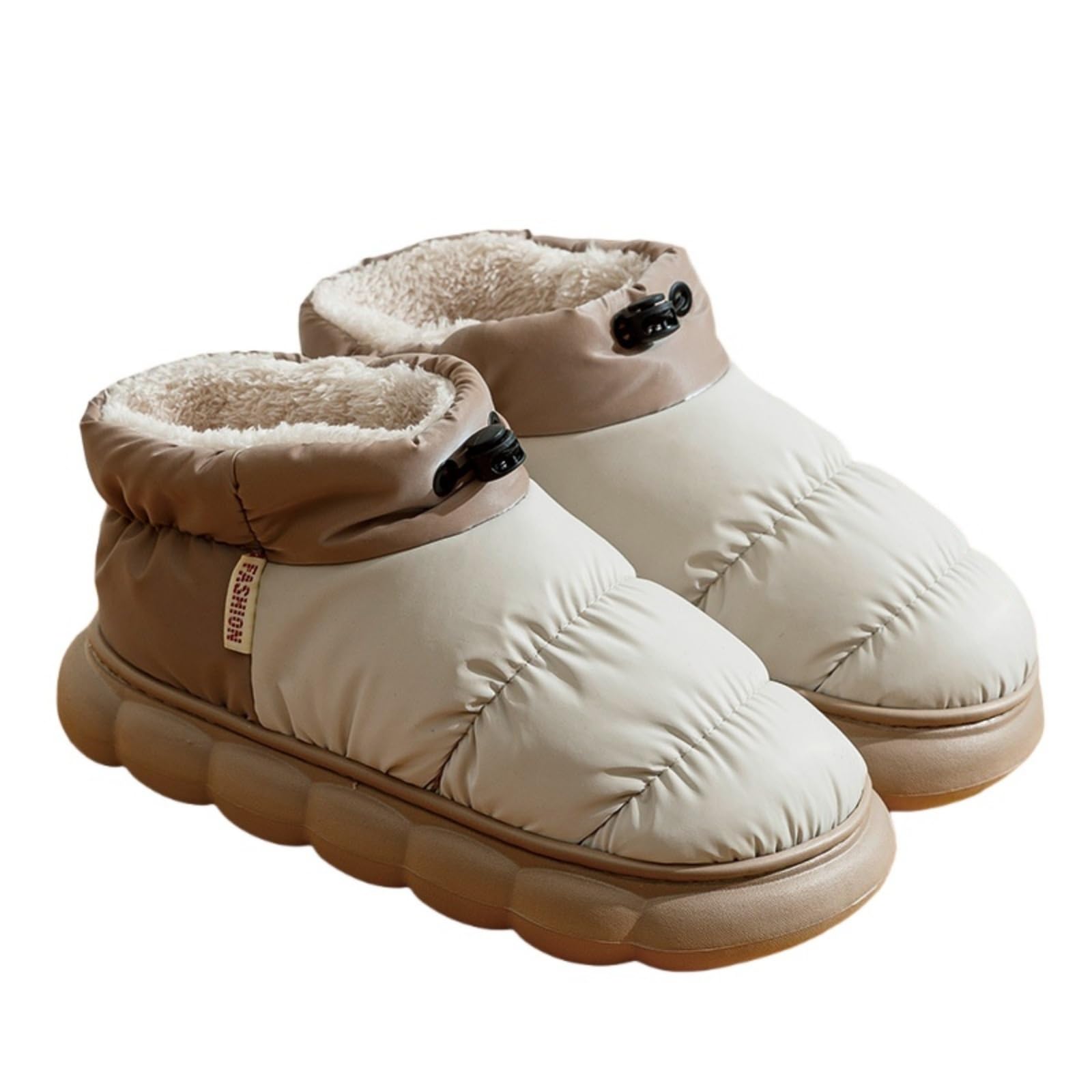 Furry Puffer Slippers for Women Comfortable Crius Bootie Warm Plush Lining House Slippers Comfy Wrap Heel Indoor Outdoor