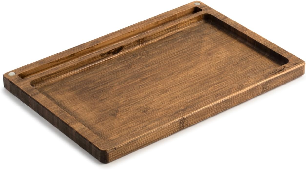 Beamer Ace All-Natural Bamboo Rolling Tray - Original Finish - 14 X 9.5 inch