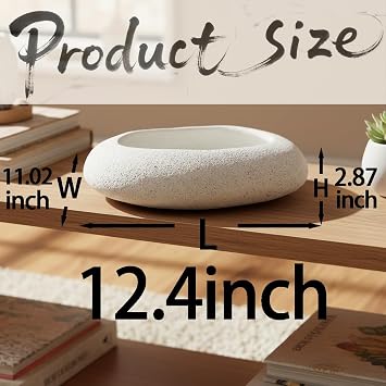 Large Decorative Bowl decor, Decorative Bowls for Modern Home Decor,Stylish Key Bowl for Entry Table,Decorative Fruit Bowls for Kitchen Counter (12.4 Light Gray)