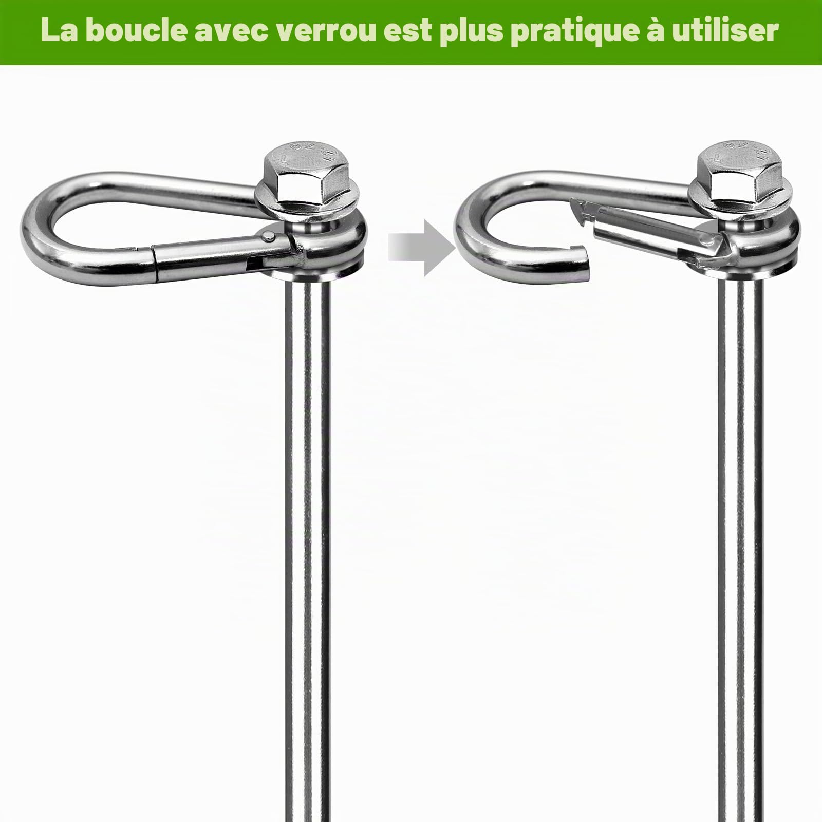 SELEWARE Lot de 4 piquets de Tente pour Trampoline – Ancrage au Sol Robuste, ancrage au Sol pour Vents forts, piquets en Spirale pour sécuriser Les Trampolines, tentes, hangars, balançoires