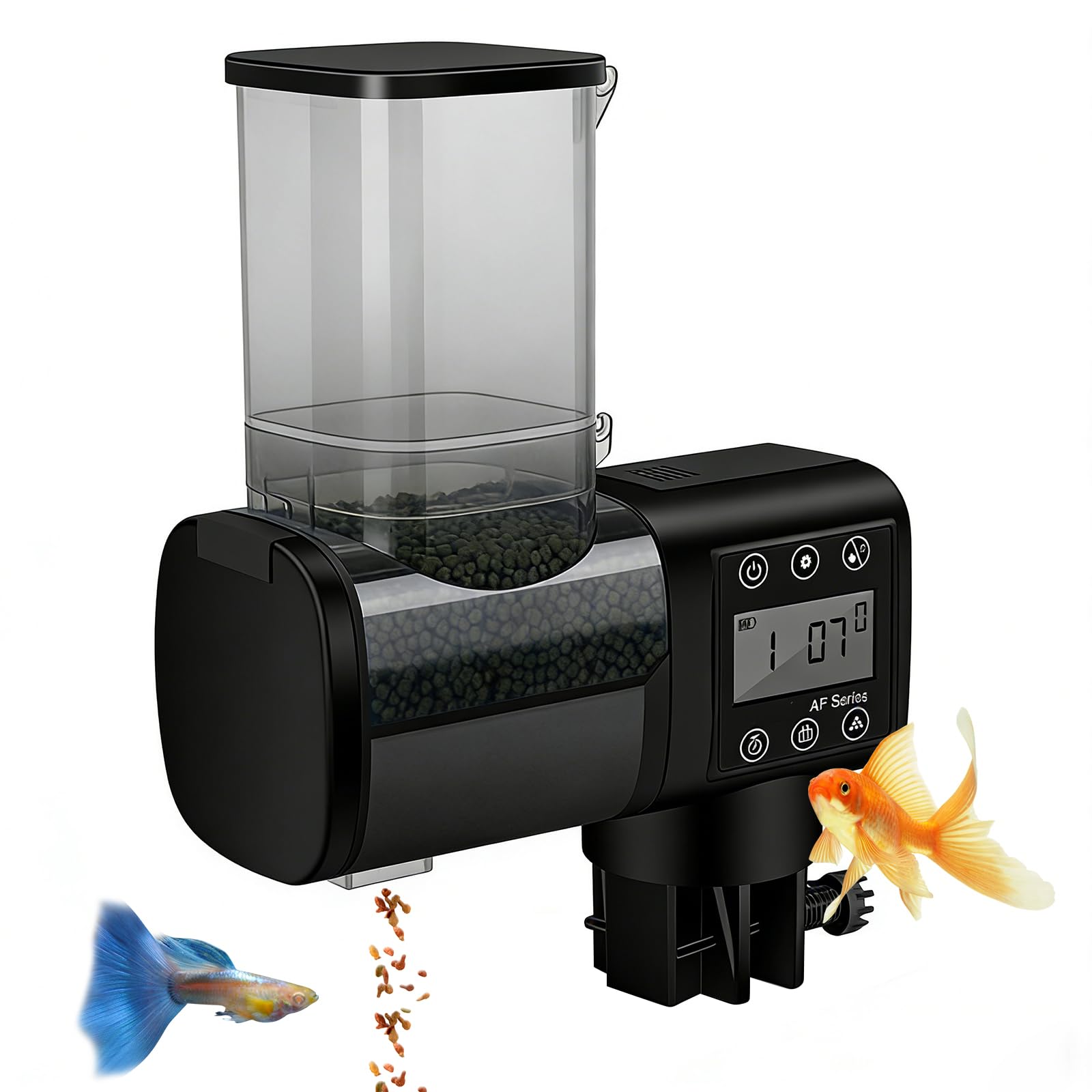 Mangiatoia automatica per acquario, 500 ml, mangiatoia automatica per pesci, mangiatoia automatica per acquario, con controller display LCD, mangiatoia per pesci e acquari