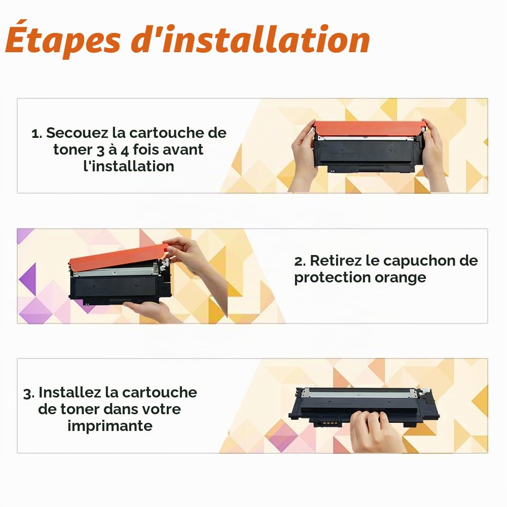 CLT-P404C Cartouches de Toner Compatibles pour Samsung C480W C480FW 4-Pack