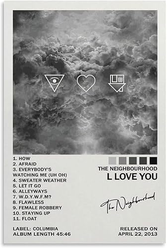 Póster de The Neighborhood I Love You, póster de vinilo con música (25) lienzo decorativo para dormitorio, moderno, para el hogar, impresiones