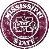 Mississippi State 12 Inch Embossed Metal Nostalgia Circular Sign