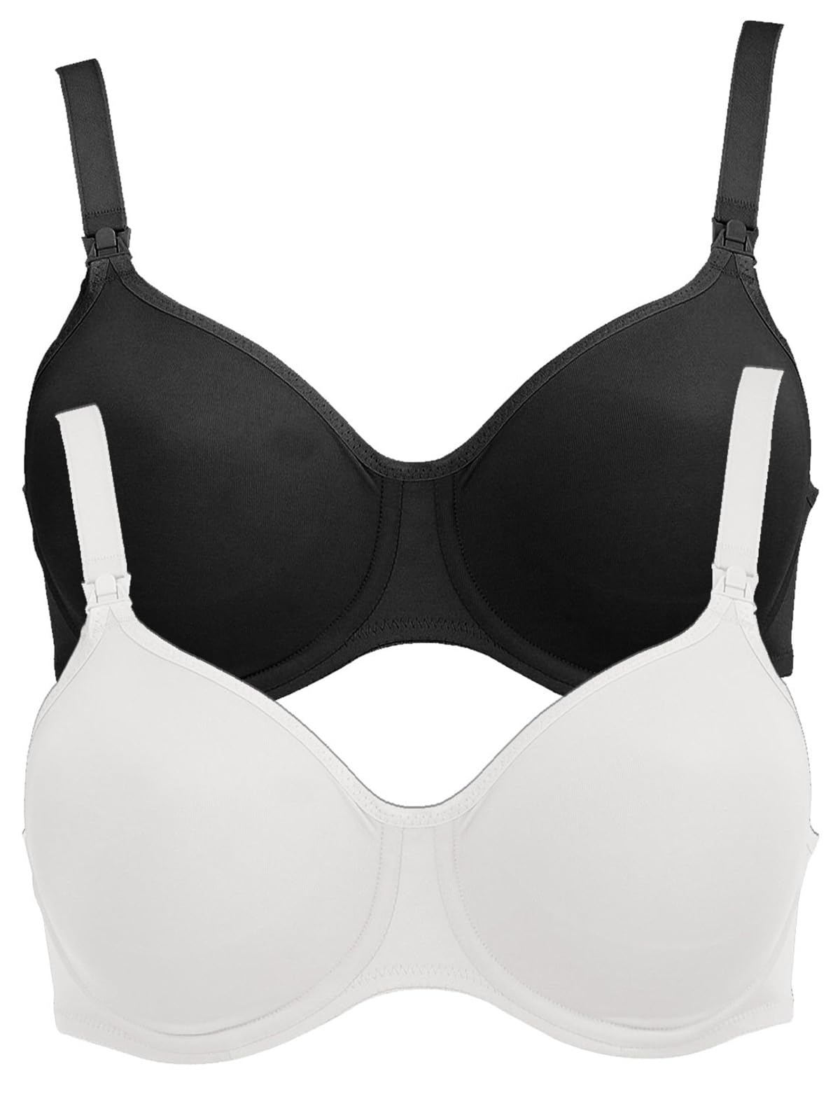 Anita Reggiseno da allattamento con ferretto, 5068, confezione da 2, Nero/Bianco, 5G