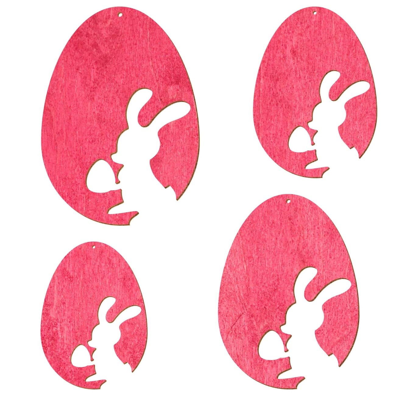 Motivo uova di Pasqua in legno V2, rosa scuro, decorazione per Pasqua, motivo uova di Pasqua, motivo 6, altezza (dimensione): 44 cm di altezza