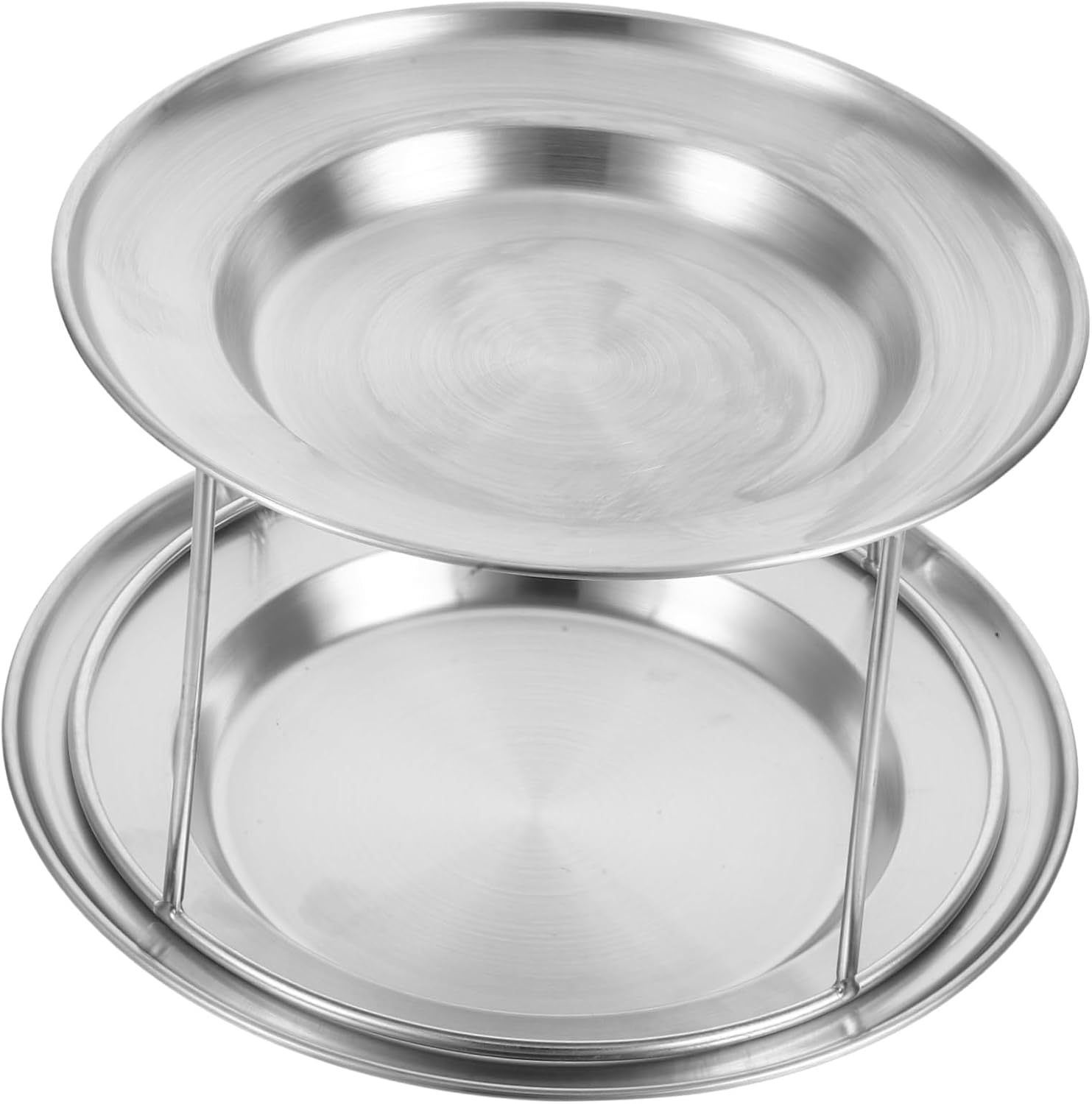 Elegant Seafood Tower Stand Stainless Steel Tray Double Layer Cake Display Plate Robust Food Holder Versatile Buffet Server