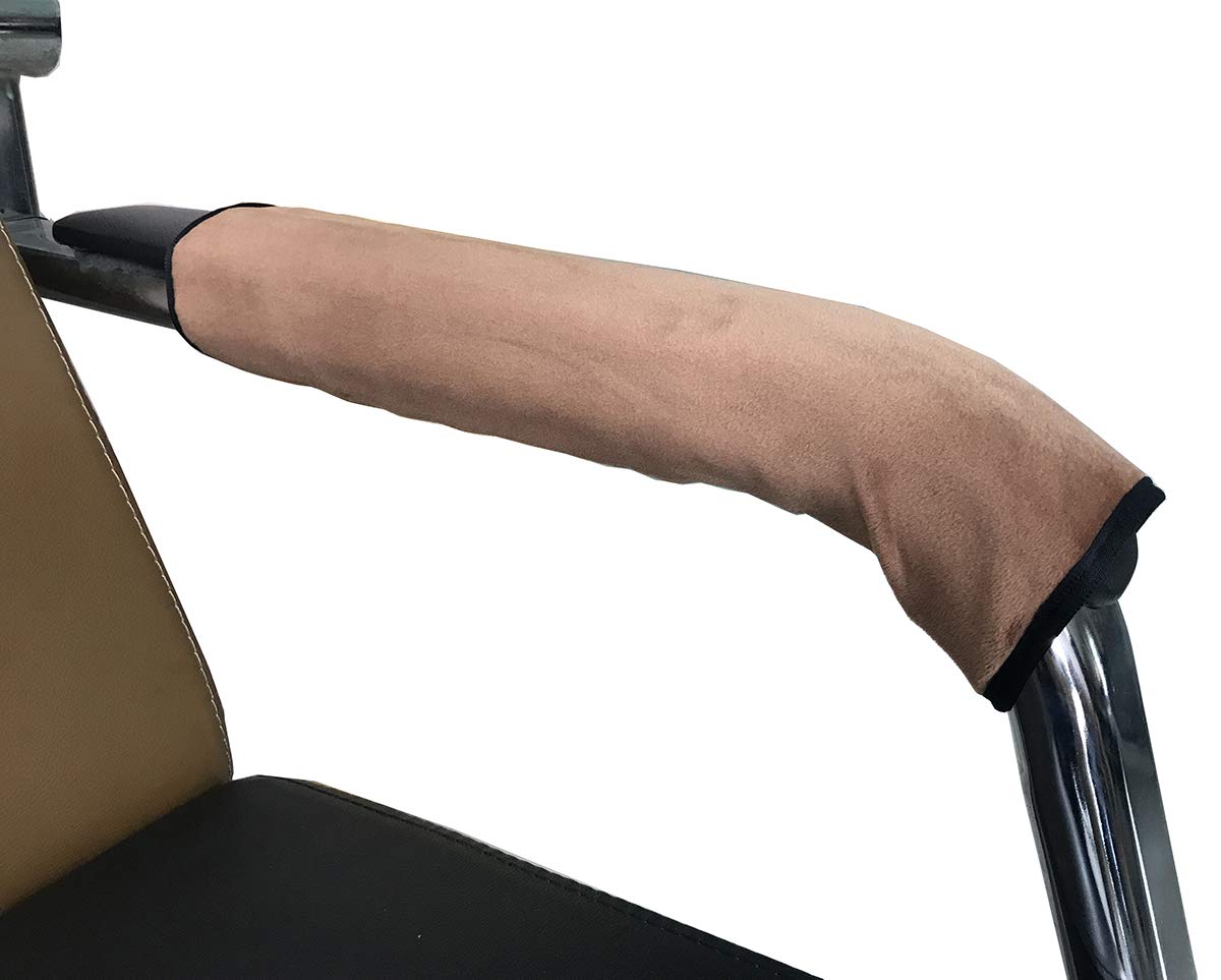 Wanty 2 Pieces Home Office Polyester Removable Durable Machine Washable Office Chair Armrest Slipcovers Covers Protect Armrests