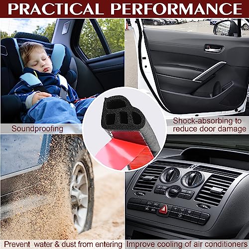 Image of Car Weather Stripping Self Adhesive 66Ft Double Layer L Shape Automotive Soundproofing Weatherstrip Adhesive Universal Car Door Rubber Seal Strips with Adhesive Backing for Car RV Truck Doors Window