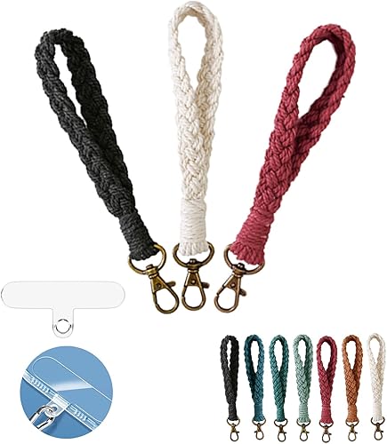 Pulsera de estilo bohemio, llavero de muñeca trenzada a mano, llavero de encaje suave, cordón de muñeca para llaves, mujeres y niñas