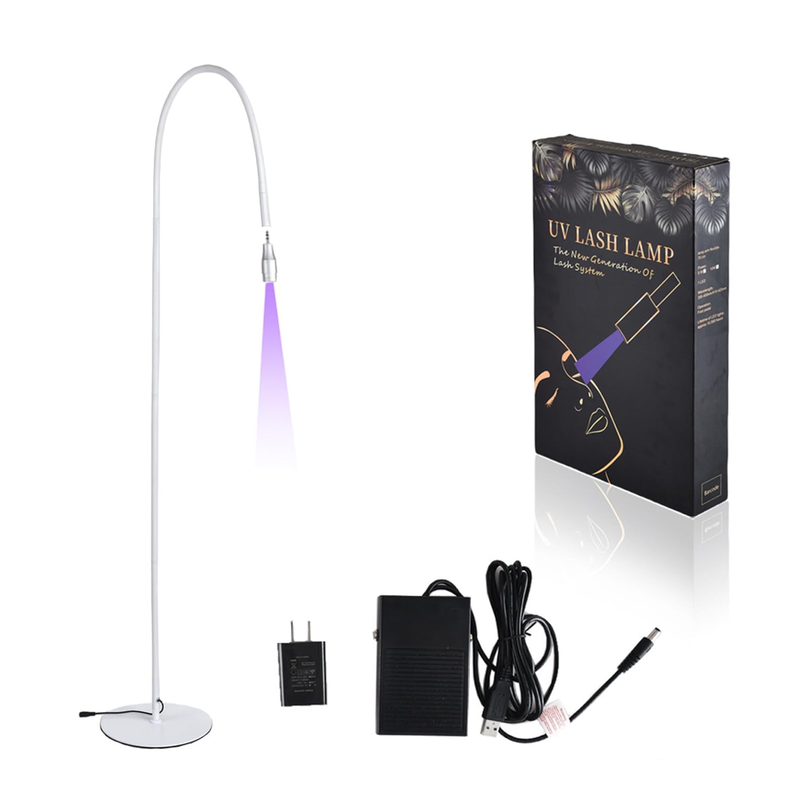 【LEDエクステ】LEDライト ブラック　マツエク施術用ライト Amazon.co.jp: LEDライト マツエク専用 フットスイッチ付き