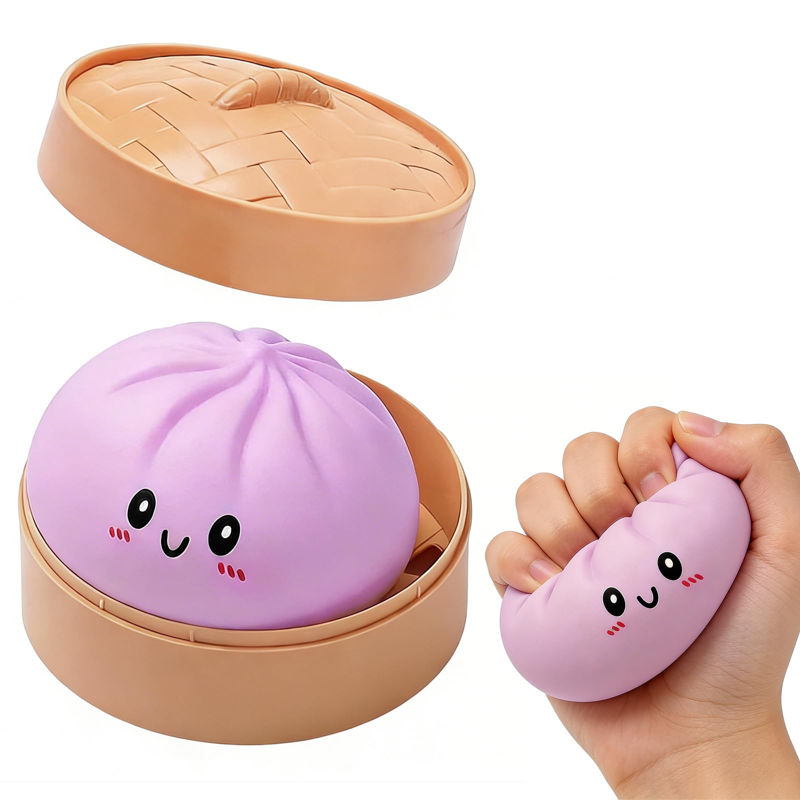 DIANLIANG Dumpling Squishy mit Dampfgaraufsatz Dumpling Squishy Mystery XXL (Lila)