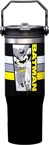 Miniatura 6 de Spoontiques Hogwarts - Botella de agua de acero inoxidable de 30 onzas, 10 pulgadas de alto, tapa giratoria y asa de transporte, pared exterior