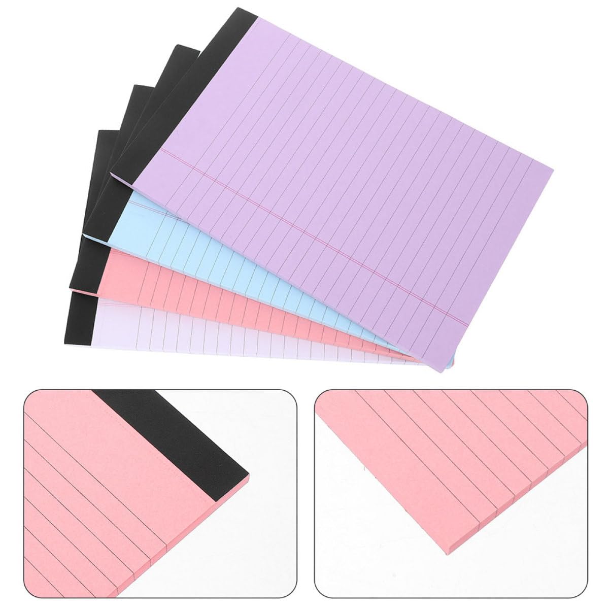 NUOBESTY 8 bloc-notes juridique couvercle ruban adhésif double face robuste manuel bi Cahier de cours Cahier de prise de notes bloc-notes pour les étudiants petits blocs-notes légaux Papier