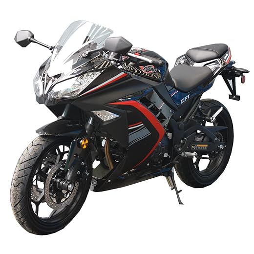 X-PRO Roadster 250 6 Speed Motorcycle EFI Fuel Injection Dirt Bike Bike Street Bike Motorcycle Assembled in Crate (Black)