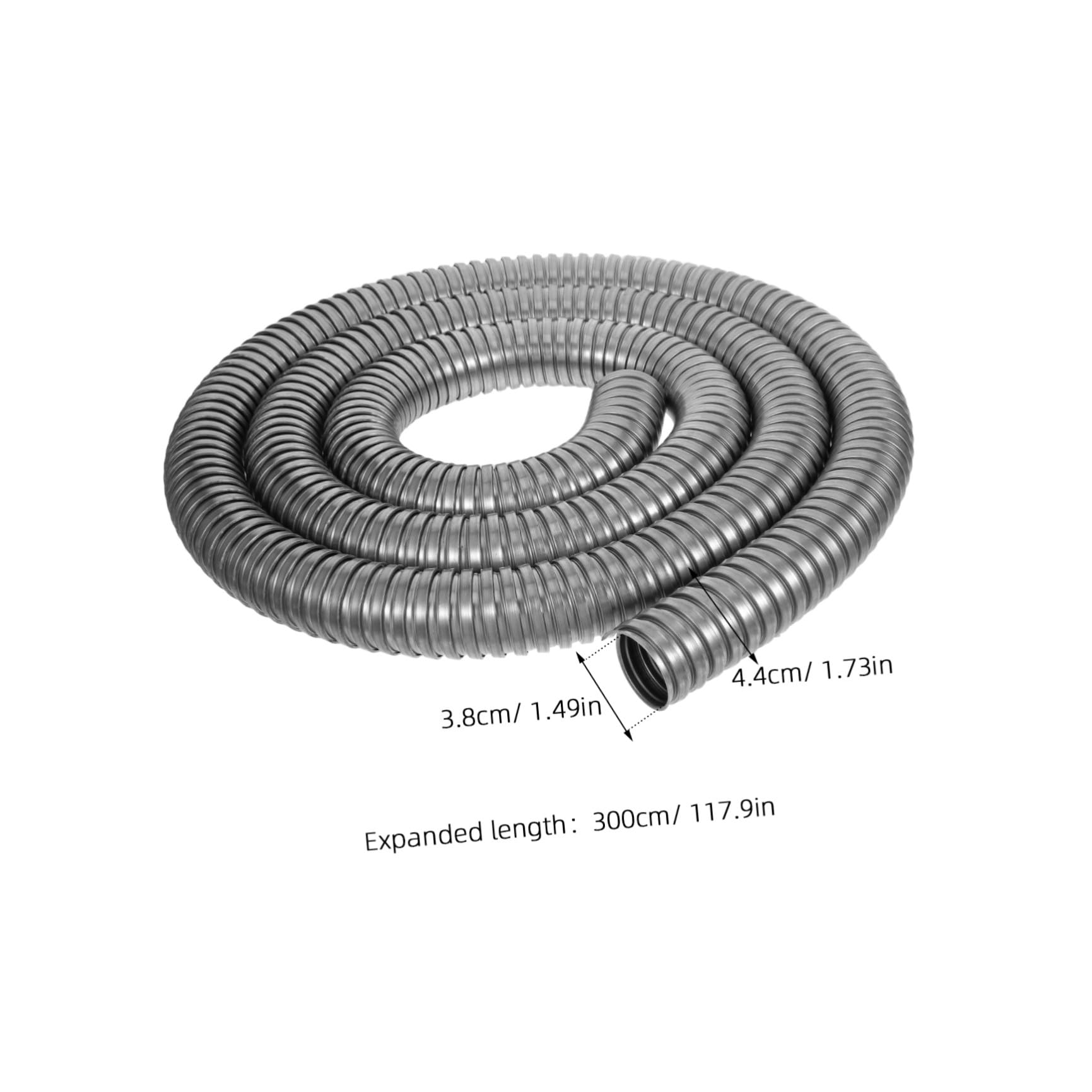CALLARON Tubo Flessibile per Condotti Elettrici in Acciaio Inox 304 da 38mm, Guaina Protettiva Antiruggine per Cavi, Resistente alle Intemperie, per Cablaggio in Garage e Uso Esterno, 3