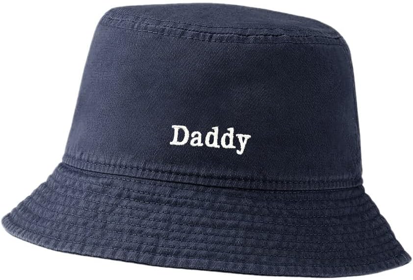 Bucket Hat for Men Women Daddy Embroidered Washed Cotton Unisex Bucket Hats