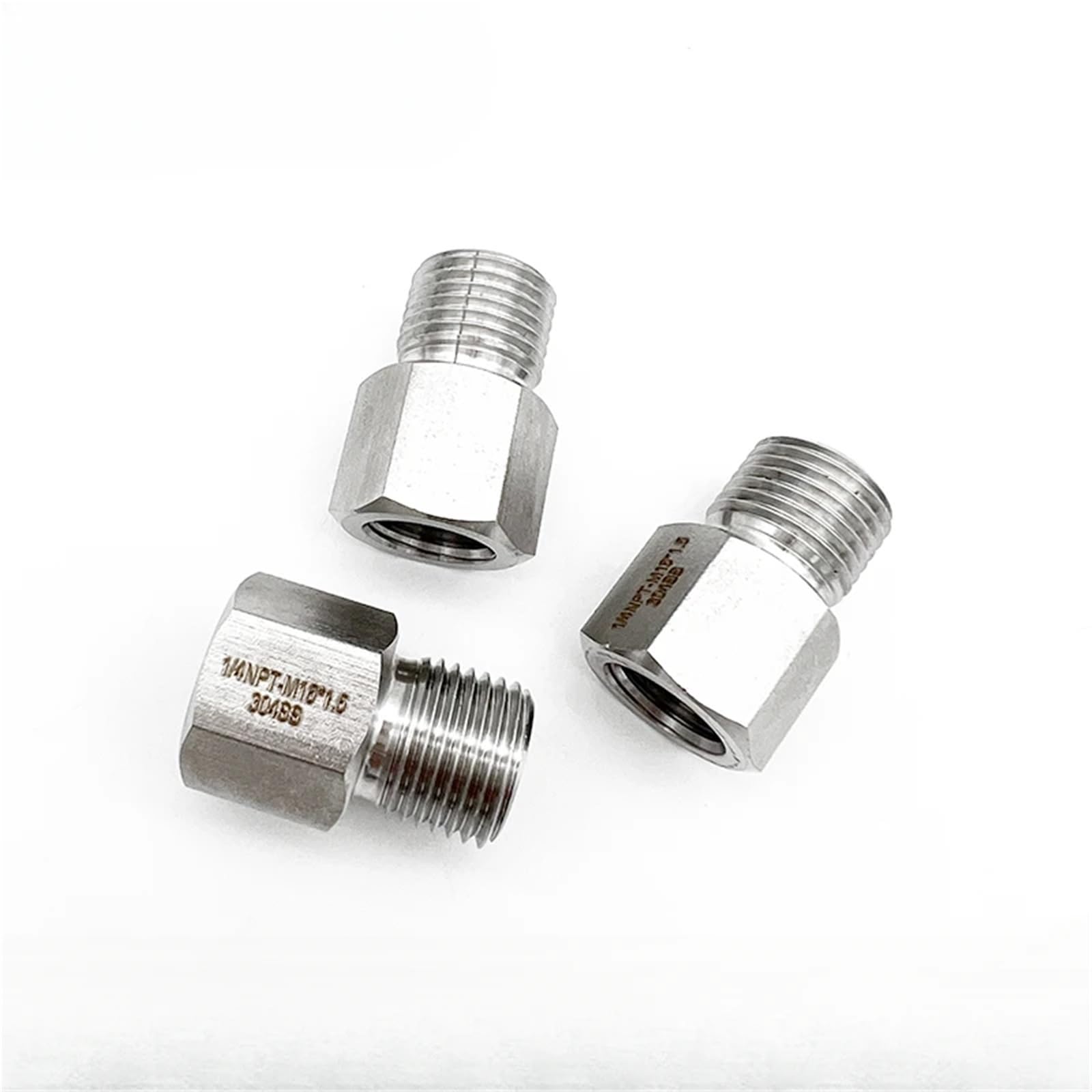 Buje reductor hexagonal de acero inoxidable 304 M16x1.5 macho resistente