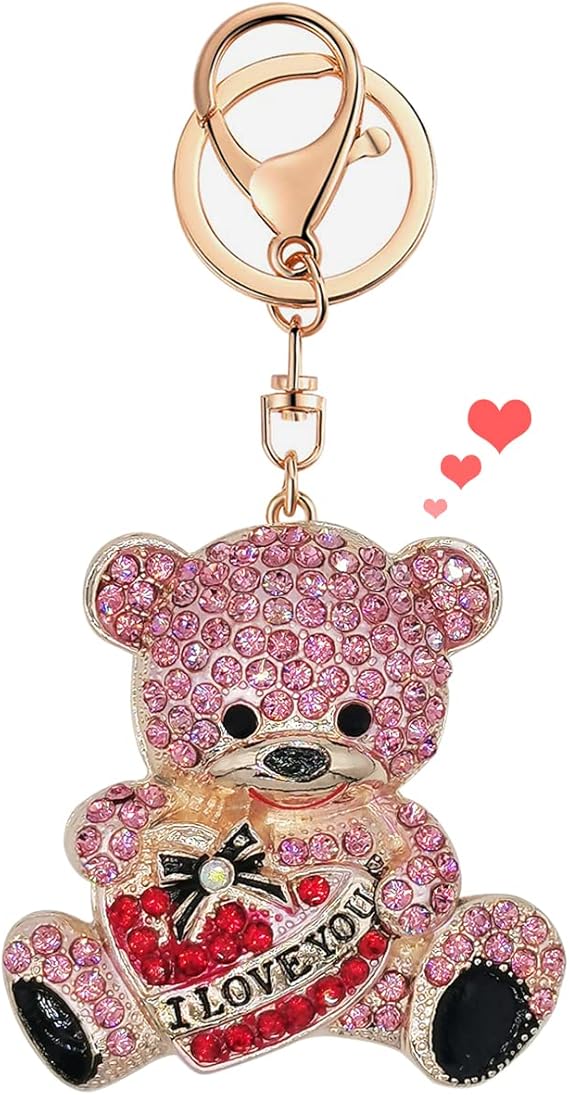 Amazon Co Jp キーチェーン レディース かわいいキーホルダー レディース 面白いアニメキーホルダー 彼女 姉妹 女の子 誕生日ギフトバッグ 財布アクセサリー I Love U Bear As Show ファッション