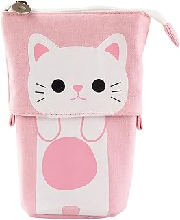 伸縮式ペンケース 大容量 伸縮式 キャット 文房具オーガナイザー | 縦型ペンケース オフィスワーカー 学生 学校 自宅 オフィス 旅行 シーン 通勤 通学