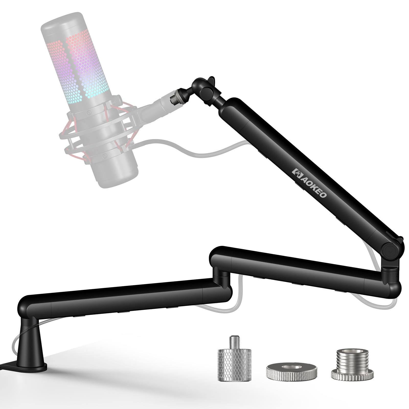 Ramię mikrofonowe, Aokeo AK-55i biurko niskoprofilowe ramię mikrofonowe, odpowiedni do Blue Yeti, Snowball ICE, HyperX QuadCast, SoloCast, Elgato Wave itp