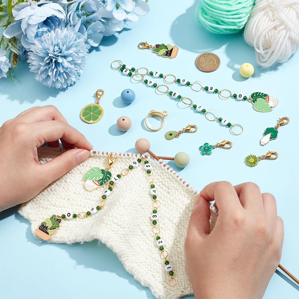 Nbeads 8 Pcs Breloques Papillon, Marqueur De Point De Crochet En Alliage Émaillé Fermoir Mousqueton Amovible Marqueur De Point De Verrouillage Pour Tricot Couture Quilting Bijoux Faits à La Main