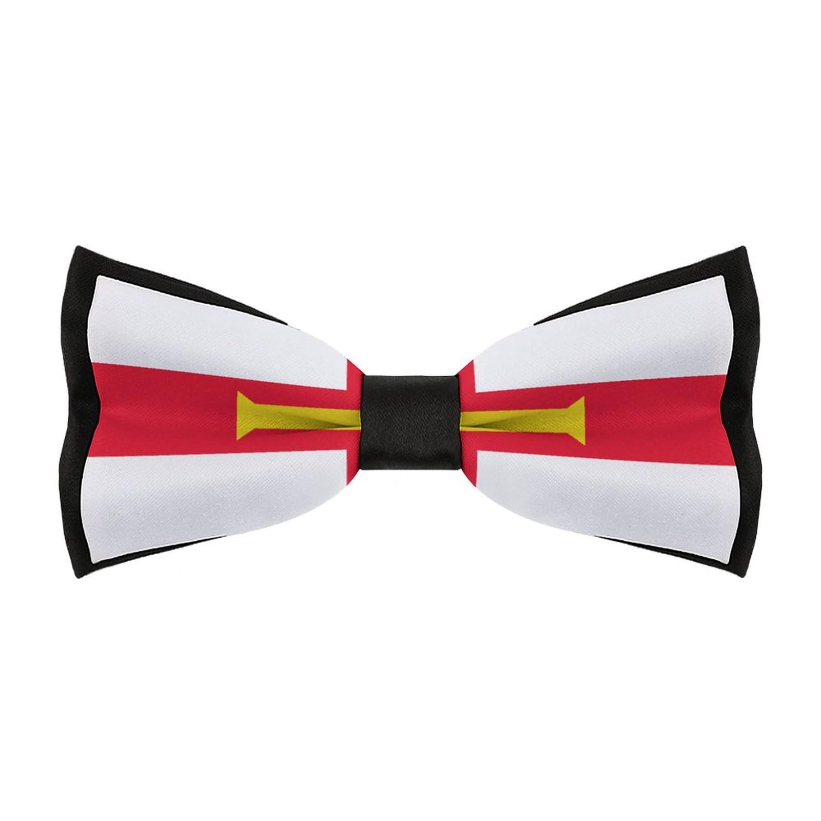 Ahdyr Unisex As Pic Guernsey Flag Bow Tie For Men Wedding Party Bowtie
