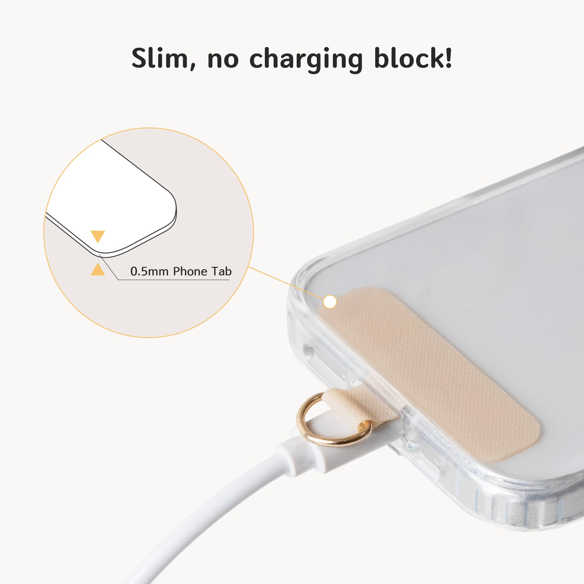 EKAX Universal-Handy-Umhängeband, 2 x verstellbare Doppelhakenriemen, 2 x klebstofffreie Haltegurte, Halshalter für Hüllen (Beige + Schwarz)