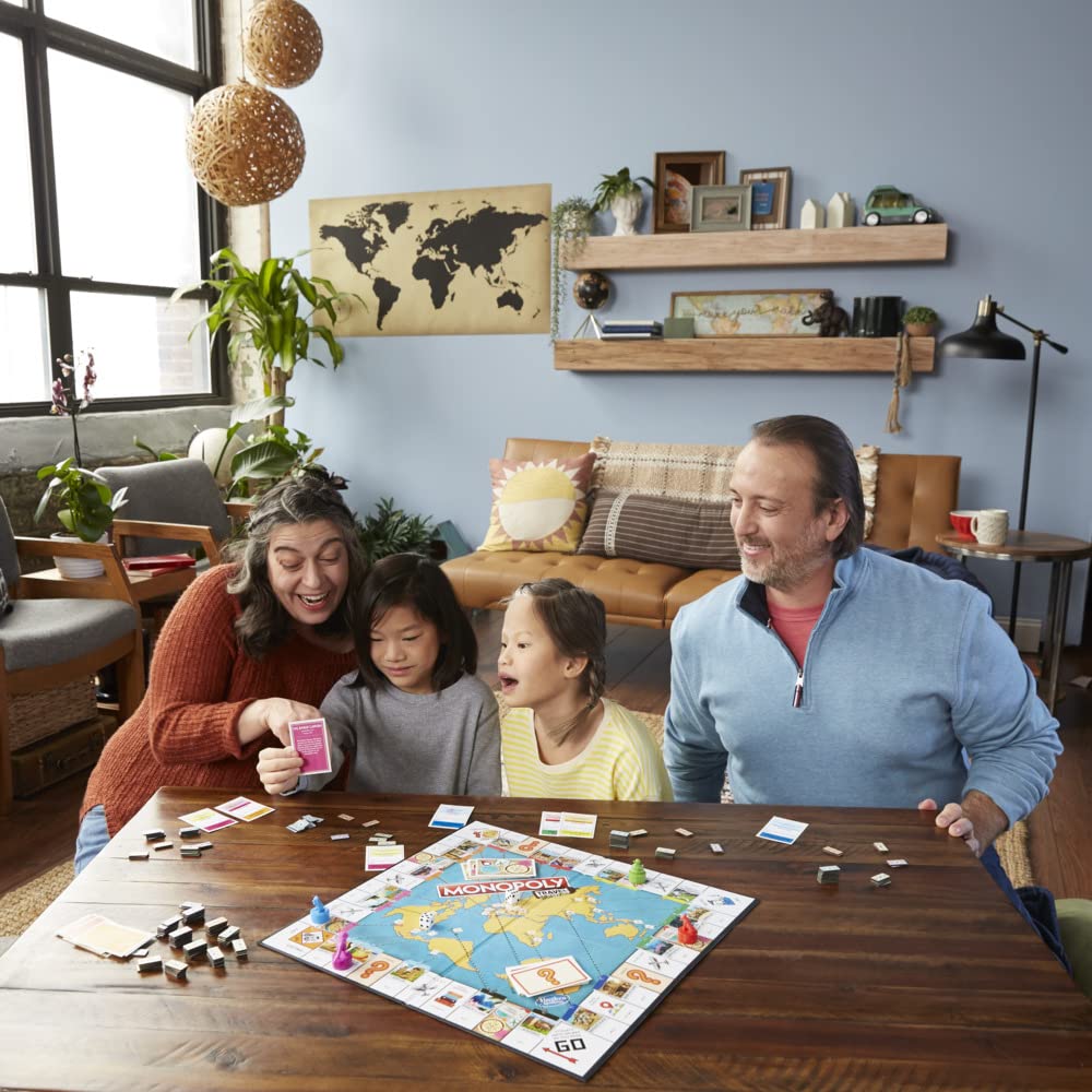 Monopoly Viaja por el Mundo - Juego de Mesa para Toda la Familia y niños a Partir de 8 años - Incluye peones-cuños y Tablero de borrado en seco