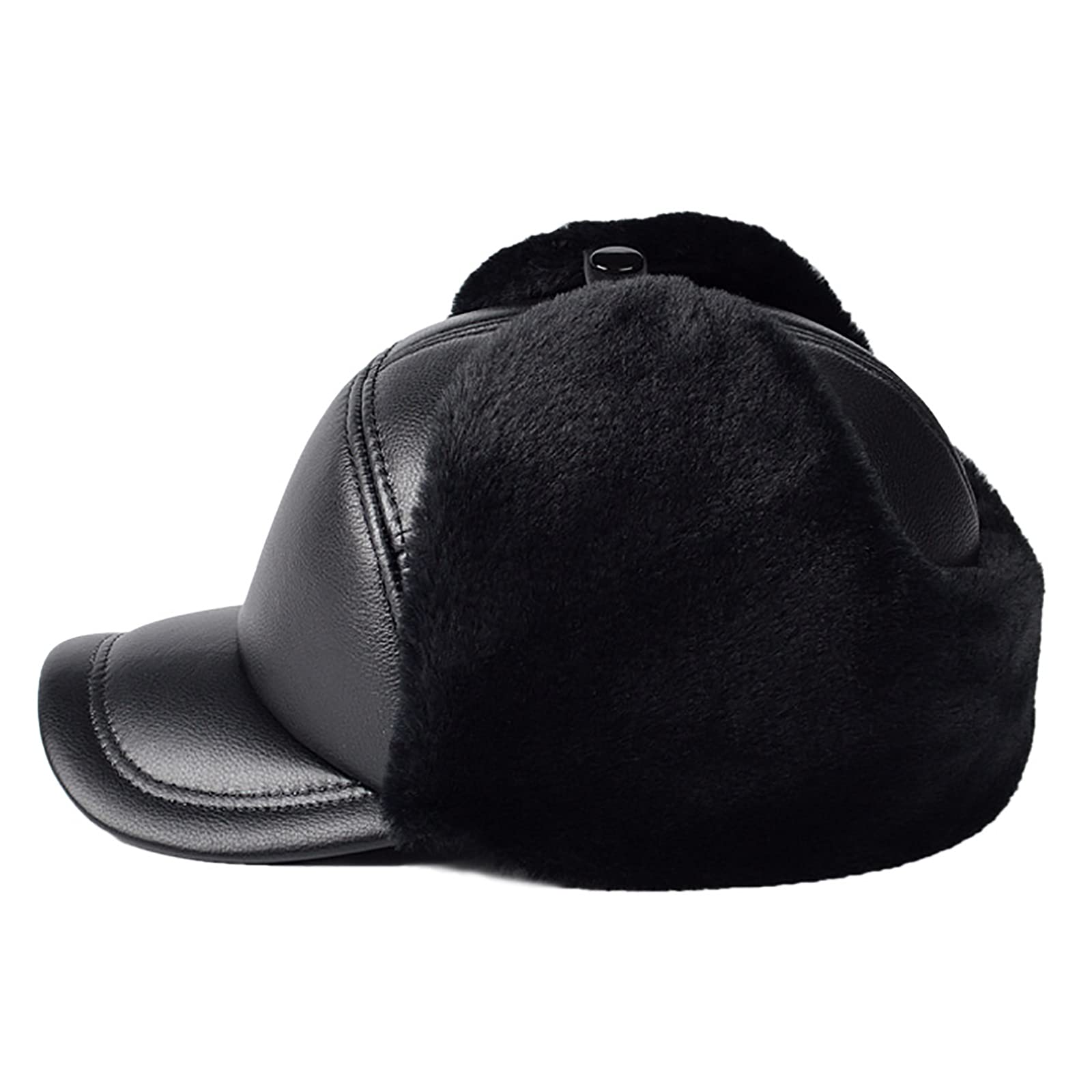 G&F Uomini Cappello Bomber Cappello Russo Ushanka con Paraorecchie Trapper Berretto Antivento Invernale Cappelli Aviatore Impermeabile in Pelle