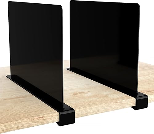 Miniatura 18 de HBlife Paquete de 6 separadores de estantes grises, organizador vertical de bolso para armario, perfecto para suéteres, camisas, bolsos