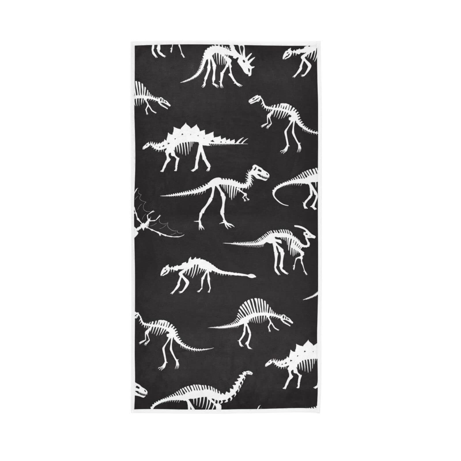 LSRCPD Hand Towels Cute Dinosaur Bones Decor Fingertip Soft Face Towel Absorbent Bathroom Kitchen Towels
